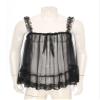 Freebily Men's Sissy Lingerie Lace Trim Camisole Tank Tops Sleepwear Crop Tops Sexy Chemise Tops Black Medium view 4
