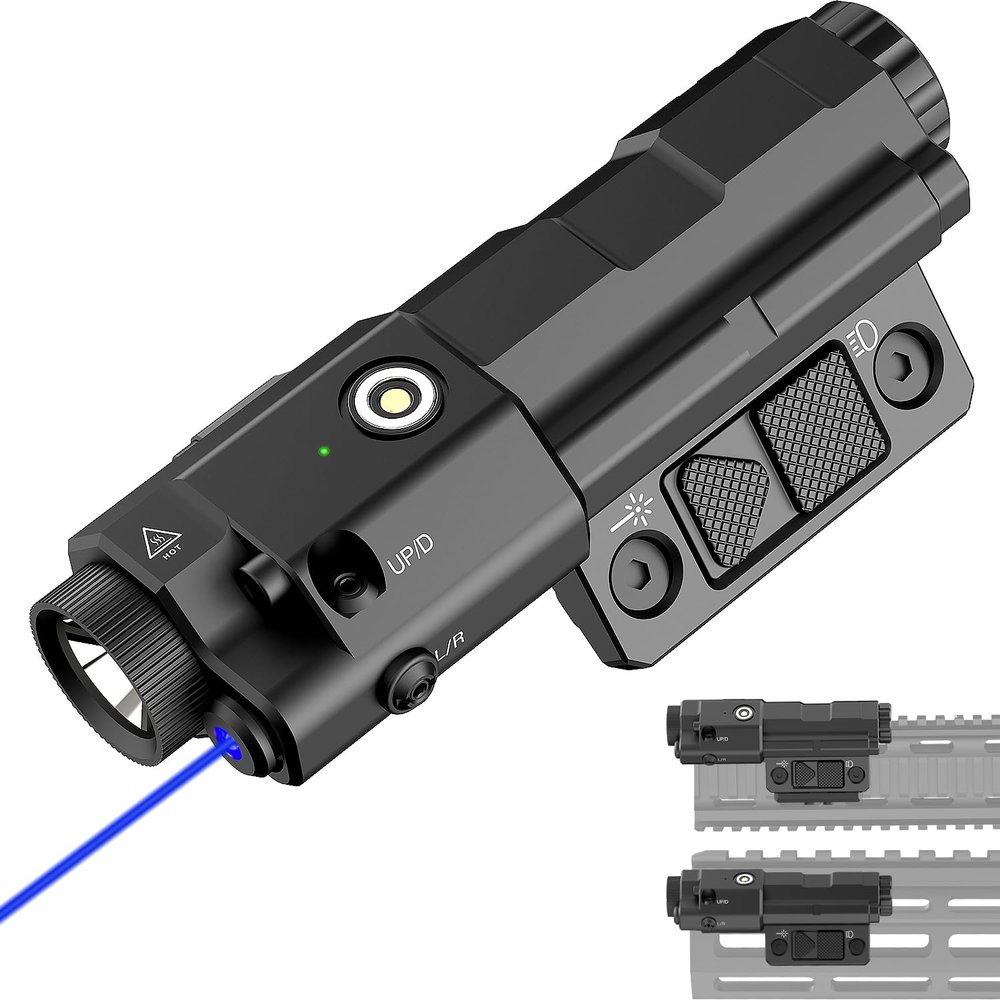 TOUGHSOUL Mlok Picatinny 2 in 1 Flashlight Blue Laser Sight Combo