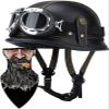 German Style Motorcycle Helmet Thin Skull Cap Half Helmet with Goggles for Adult Men Women, Retro Half Face Helmet DOT Approve Helmet Novelty Half Helmet for Cruiser Scooter Chopper 7,XXL view 1