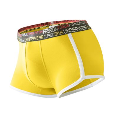 NexSpark Men's Underwear Briefs Comfort Lightweight Modal Trunks No Fly Boxer Briefs Short Leg 3D U-Pouch Yellow XLarge