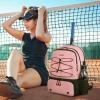 Arcoyard Tennis Bag, Large Tennis Bags For Women, Tennis Backpack with Ventilated Shoe Compartment and Insulated Pocket, Hold 2 Tennis Pickleball Rackets, Tennis Pickleball Balls and More (pink) view 2