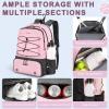 Arcoyard Tennis Bag, Large Tennis Bags For Women, Tennis Backpack with Ventilated Shoe Compartment and Insulated Pocket, Hold 2 Tennis Pickleball Rackets, Tennis Pickleball Balls and More (pink) view 3