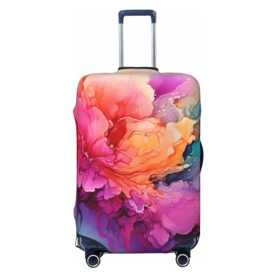 Xzeit Travel Luggage Cover Suitcase Protector Colorful Watercolor Painting Elastic Washable Stretch Suitcase Protector Anti-Scratch Travel Suitcase Cover Fit 18-32 Inch Luggage