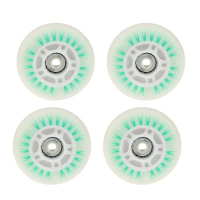 ulafbwur Polyurethane 4Pcs 76/80mm Skating LED Luminous Flashing Inline Roller Skates Shoes Wheels