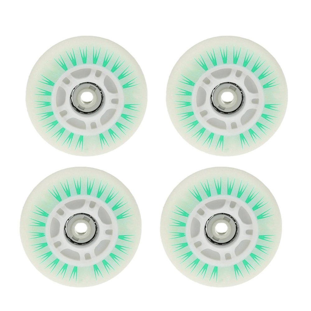 ulafbwur Polyurethane 4Pcs 76/80mm Skating LED Luminous Flashing Inline Roller Skates Shoes Wheels