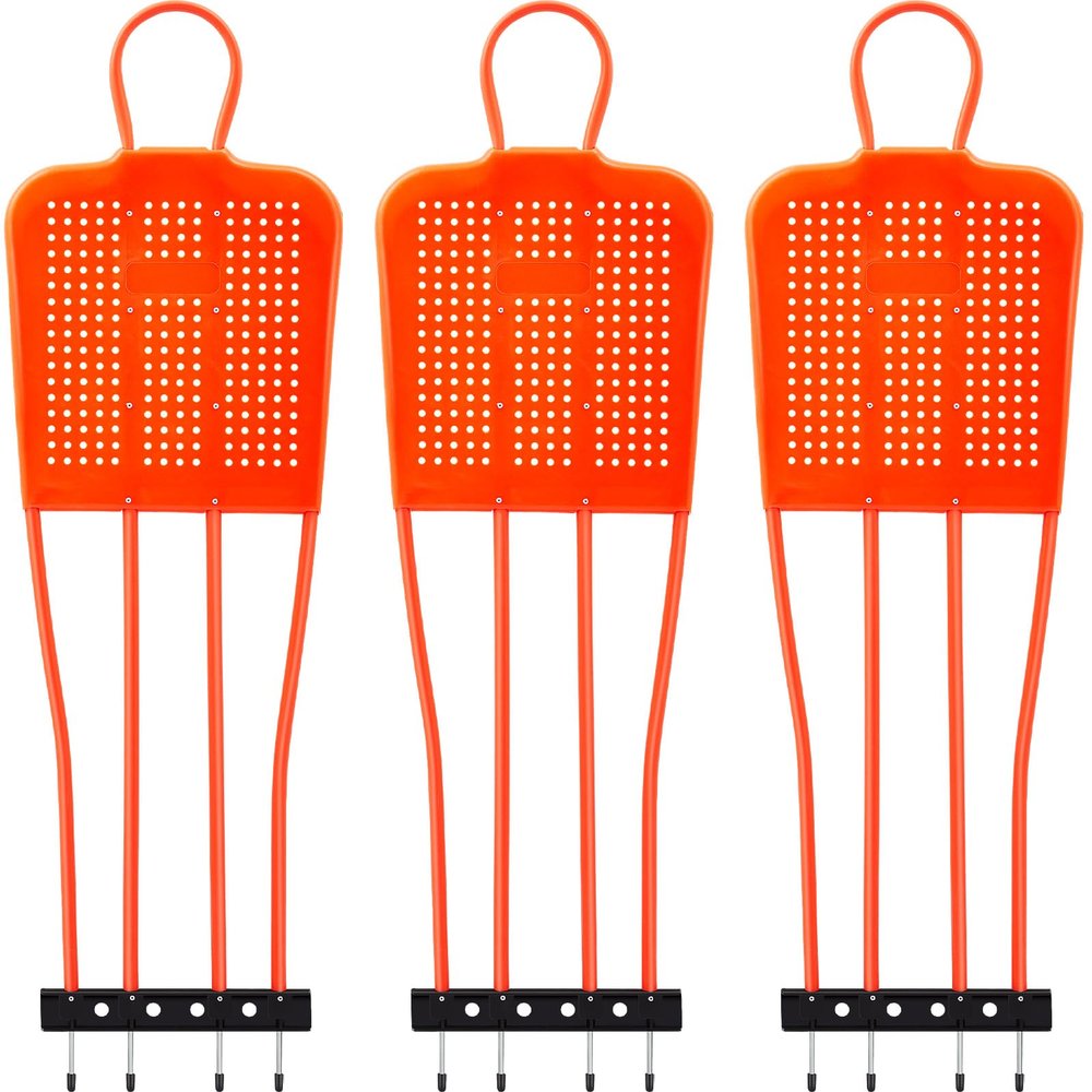 Shappy 3 Pcs Soccer Kick Training Mannequin Durable ABS Plastic Training Dummies with Steel Ground Spikes Soccer Mannequin Goal Equipment(Orange,68.9 Inch)