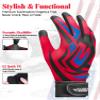 Exxact Sports Youth Batting Gloves with Arm Sleeve for Boys & Girls, Kids Baseball Batting Gloves for Softball, T-Ball (Youth L/XL, Red Tattoo) view 3