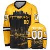 Custom Hockey Jersey City Night Skyline Shirts Team Uniform for Fans Men Women Youth Gifts Personalized Name Number view 1