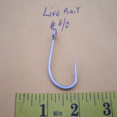 15 PCS. STAINLESS STEEL SS-10827 LIVE BAIT FISHING HOOKS #8/0, ULTRA POINT for Toothy Critters, Rigging Baits and Lures for Saltwater & Freshwater.
