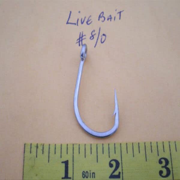 15 PCS. STAINLESS STEEL SS-10827 LIVE BAIT FISHING HOOKS #8/0, ULTRA POINT for Toothy Critters, Rigging Baits and Lures for Saltwater & Freshwater.