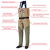 Drryfsh Front Zippered Breathable Chest Waders with Neoprene Suspenders for Men (3X-Large) view 2