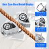 316 Stainless Steel Cam Cleat, Boat Cam Cleat with Wire LeadingSailboat Pilates Equipment 316 Stainless Steel Mirror Polished for 10mm Rope view 2