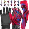 Exxact Sports Youth Batting Gloves with Arm Sleeve for Boys & Girls, Kids Baseball Batting Gloves for Softball, T-Ball (Youth S/M, Red Tattoo) view 1