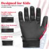 Exxact Sports Youth Batting Gloves with Arm Sleeve for Boys & Girls, Kids Baseball Batting Gloves for Softball, T-Ball (Youth S/M, Red Tattoo) view 2