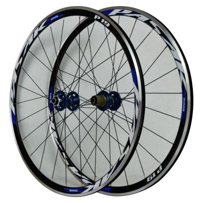 ZECHAO Quick Release Bike Road Wheels 700c,Disc Brake C/V Brake Double Wall Aluminum Alloy Rims Front 2 Rear 4 Bearings 7-11 Speed Wheelset (Color : Blue, Size : 700c)