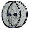 ZECHAO Quick Release Bike Road Wheels 700c,Disc Brake C/V Brake Double Wall Aluminum Alloy Rims Front 2 Rear 4 Bearings 7-11 Speed Wheelset (Color : Blue, Size : 700c) view 1