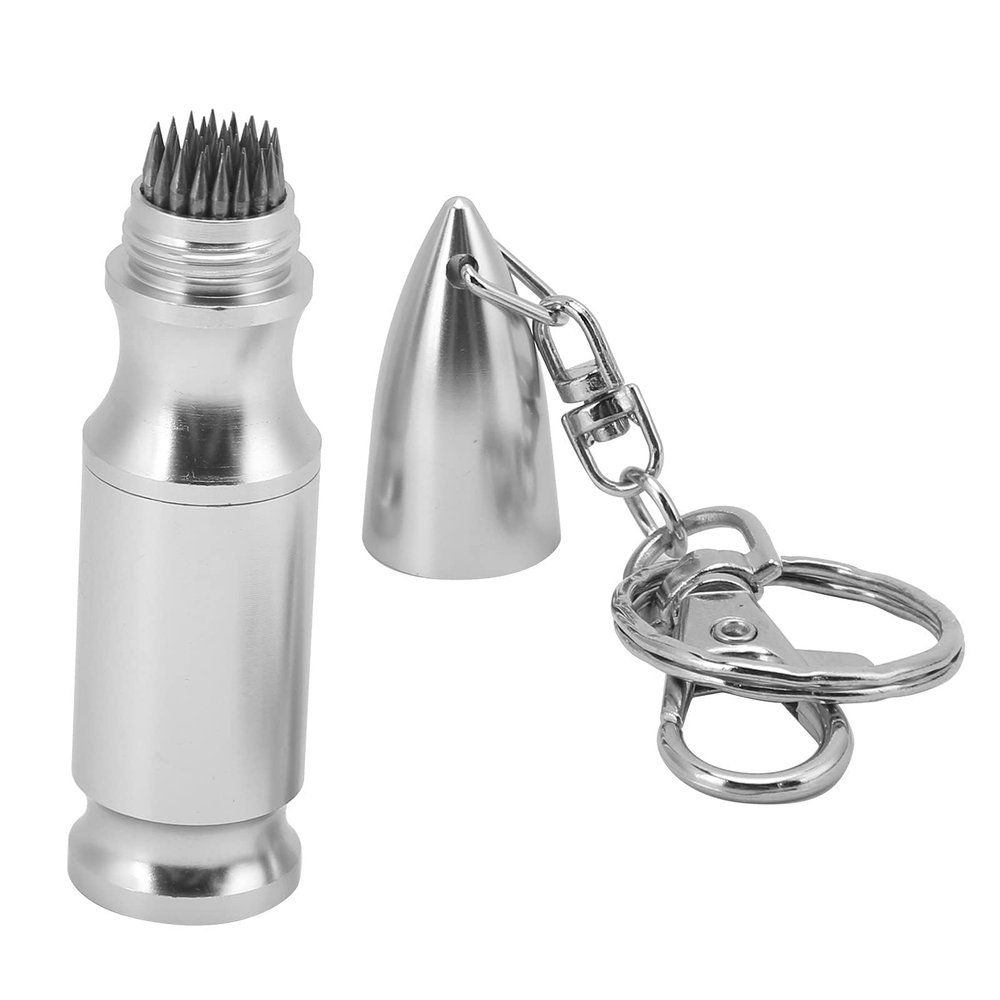 JEOZBM Billiard Pool Stick Tip Shaper, Snooker Pool Stick Tool, Stainless Steel Pool Stick Tip Trimmer Repair Tool Kit with Keychain for Billiards Accessory(7.7cm-Sliver)
