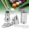 JEOZBM Billiard Pool Stick Tip Shaper, Snooker Pool Stick Tool, Stainless Steel Pool Stick Tip Trimmer Repair Tool Kit with Keychain for Billiards Accessory(7.7cm-Sliver) view 2