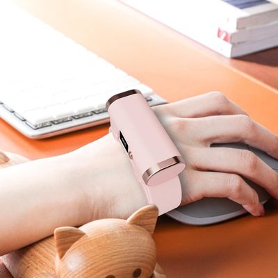 Bracelet Hand Warmer Rechargeable Portable Heater Intelligent Temperature Control Digital Display Electric Hand Warmer (Pink)