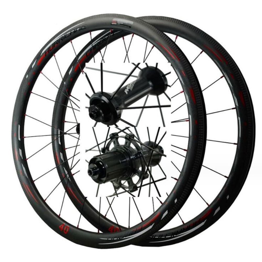 ZECHAO Carbon Fiber Bike Road Racing Wheel Set 700C,20/24H Spokes C/V Brake Quick Release Rim Front 2 Rear 4 Bearings 7-12 Speed Wheelset (Color : Open end, Size : 40mm)