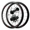 ZECHAO Carbon Fiber Bike Road Racing Wheel Set 700C,20/24H Spokes C/V Brake Quick Release Rim Front 2 Rear 4 Bearings 7-12 Speed Wheelset (Color : Open end, Size : 40mm) view 1