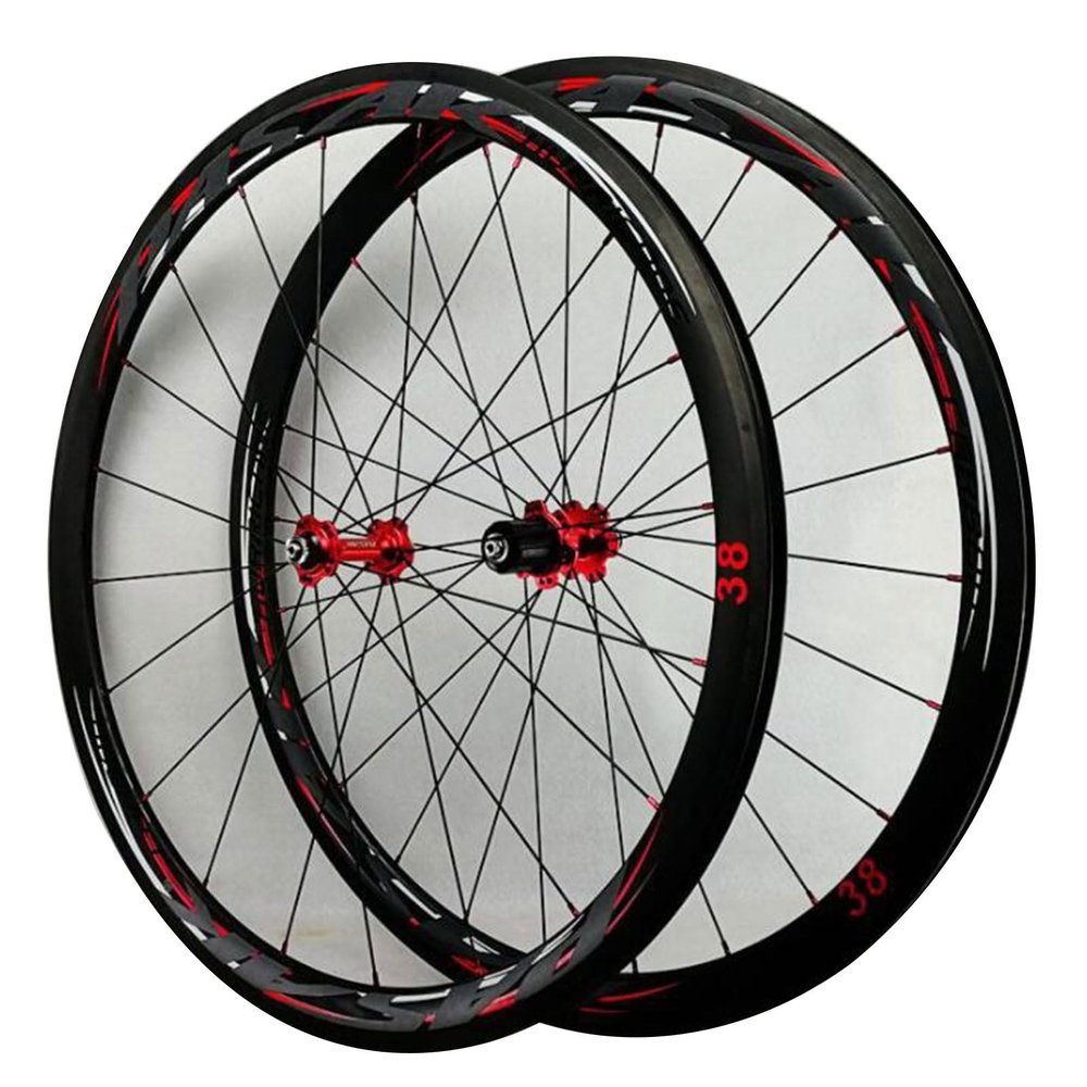 ZECHAO Bike Road Wheel Set 700c,Front 20 Rear 24 Holes Circular Spoke Carbon Fiber 7075 Aviation Aluminum Rim 7/8/9/10/11/12 Speed 1480g Wheelset