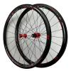 ZECHAO Bike Road Wheel Set 700c,Front 20 Rear 24 Holes Circular Spoke Carbon Fiber 7075 Aviation Aluminum Rim 7/8/9/10/11/12 Speed 1480g Wheelset view 1