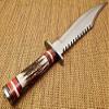 Custom Handmade D2 Steel Hunting Bowie Knife With Leather Sheath view 3