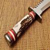 Custom Handmade D2 Steel Hunting Bowie Knife With Leather Sheath view 4
