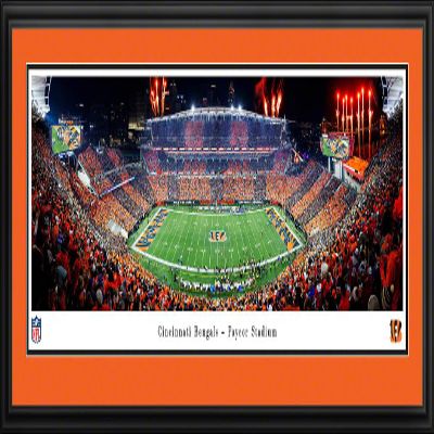Cincinnati Bengals, Stripe - 44x18-inch Double Mat, Deluxe Framed Picture by Blakeway Panoramas