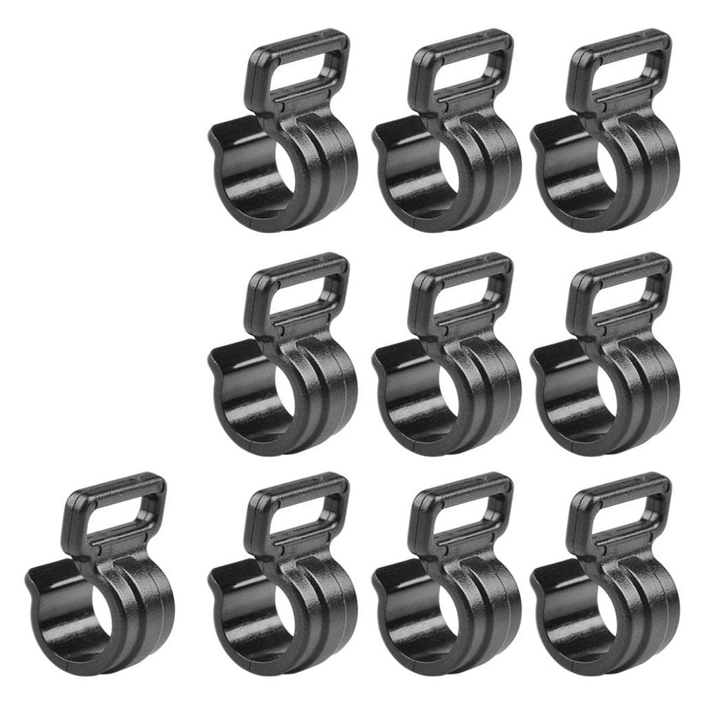10Pcs Inner Tent Hooks C Clips Plastic Camping Hooks Durable Rod Clamp Plastic Tarp Clips Lock Awning Clamp for Camping Caravan Awning Tent Pole (16x20x12mm)
