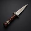 Custom Handmade Damascus Dirk Dagger Knife with Leather Sheath view 3
