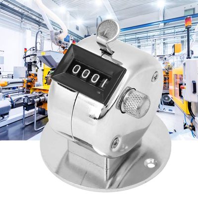 Tally Counter, Aluminium Alloy Comfortable Grip Silver Handheld Counting Tool 4 Digits for Traffic Flowing