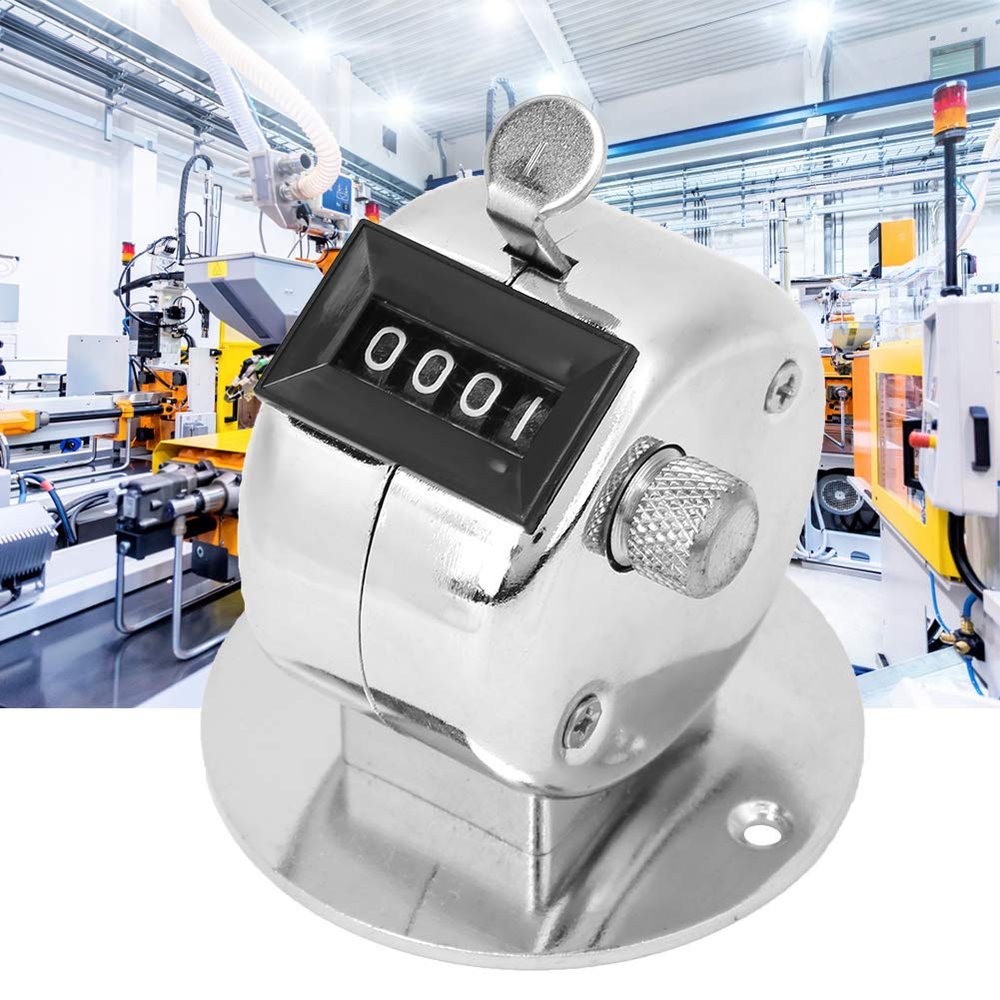 Tally Counter, Aluminium Alloy Comfortable Grip Silver Handheld Counting Tool 4 Digits for Traffic Flowing