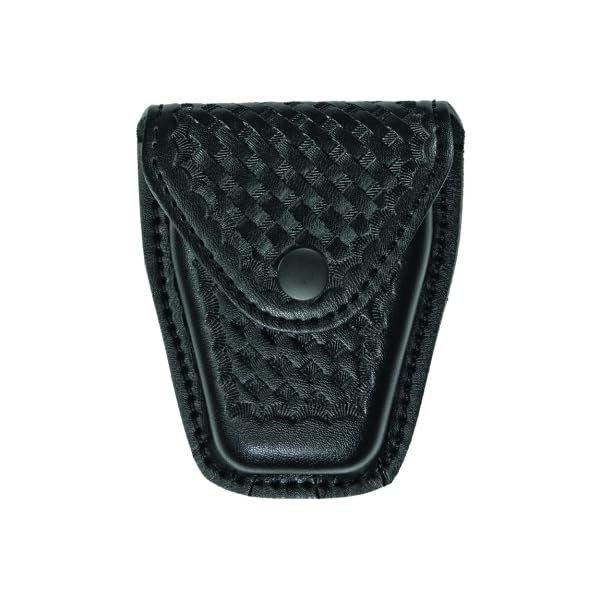 Hero's Pride AirTek Single Handcuff Case, Law Enforcement On-Duty Belt Carry, Basket Weave Finish, Black Snap