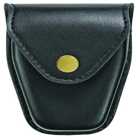 Hero's Pride AirTek Double Closed Handcuff Case, Law Enforcement On-Duty Belt Carry, Plain Finish, Brass Snap