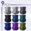 UNCO- Neck Gaiters, 9 Pack, Neck Gaiter, Gators Face Mask, Neck Gator, Head Scarf for Men, Headwraps for Women, Face Cover for Sun Protection, Head Wraps for Men, Bandanas for Women, Bandana view 2