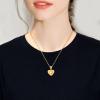 Imrsanl Small Heart Urn Necklace for Ashes Cremation Jewelry for Women Stainless Steel Pendant Memorial Ash Holder Loved Ones Keepsake (Gold Glass) view 3
