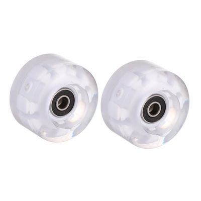 BRIGHTFUFU 2pcs Wear-resistant Glowing Roller Skate Wheels with Bearings Double-row Light-up Wheels for Outdoor and Indoor Skating Enhanced Grip and Mute Protection