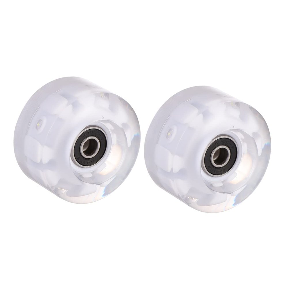 BRIGHTFUFU 2pcs Wear-resistant Glowing Roller Skate Wheels with Bearings Double-row Light-up Wheels for Outdoor and Indoor Skating Enhanced Grip and Mute Protection