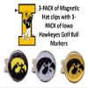 3-Pack University of Iowa Hawkeyes Magnetic Golf Ball Marker Hat Clip Marker Holder for Golf Gloves Hats Bags Caps Visor Belt view 2