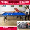 GoSports Full Size 8 ft x 4.2 ft Billiards Game Table - Foldable Design, Includes Full Set of Pool Balls, 2 Cue Sticks, Chalk, and Felt Brush - Blue view 3