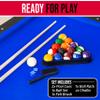 GoSports Full Size 8 ft x 4.2 ft Billiards Game Table - Foldable Design, Includes Full Set of Pool Balls, 2 Cue Sticks, Chalk, and Felt Brush - Blue view 4