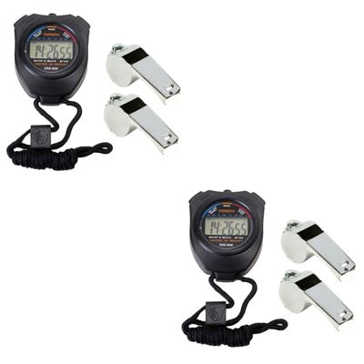 BESPORTBLE 2pcs Multi-Functional Electronic Stopwatch Large Display for Sports with Whistles for Trainers Ideal for Racing Running Swimming Random Style