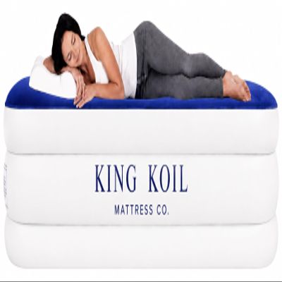 King Koil Air Mattress Twin with Built-in Pump, Inflatable Blow Up Bed