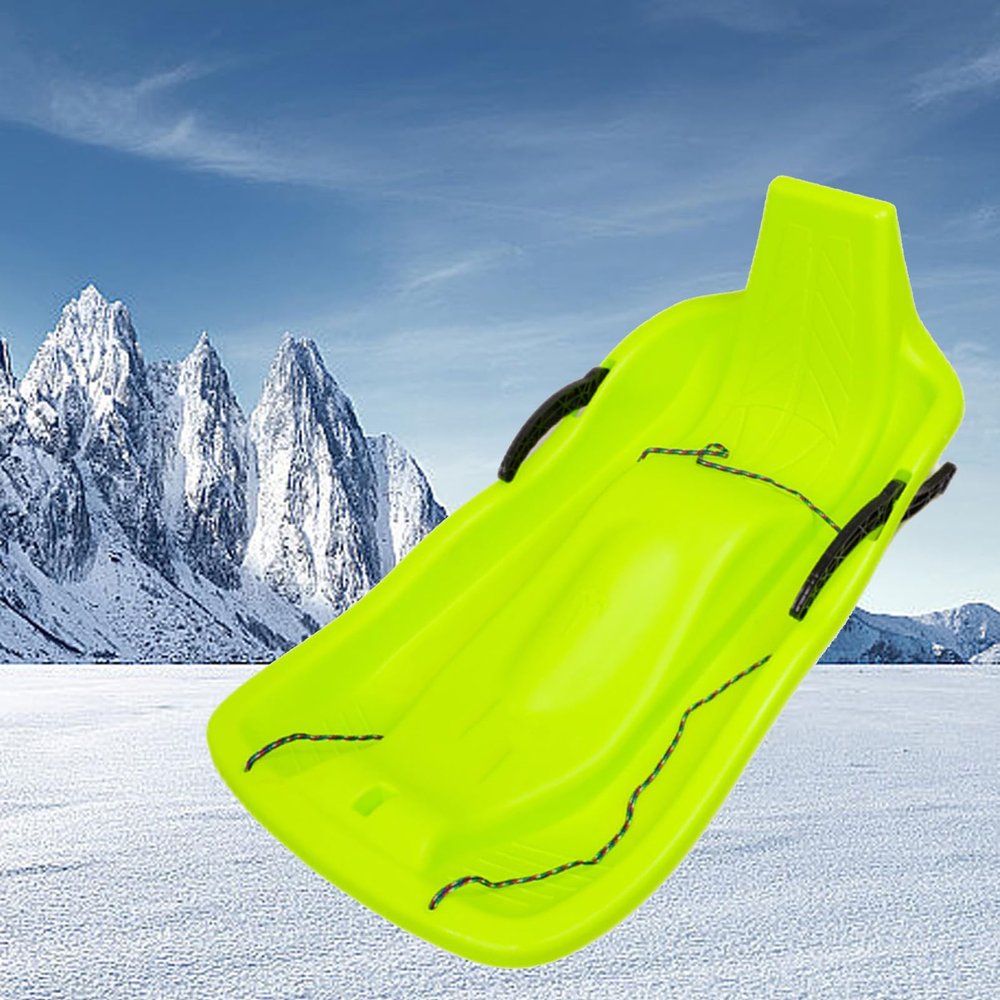Children's Sledges, Winter Tandem Sledges, Sledges with Brakes and Pull Ropes, Plastic High Back Sledges