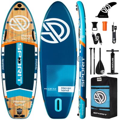 SPORIT 11'635" Super Wide Inflatable Stand Up Paddle Board, Ultra Stable SUP Board for Adults, 450lb Capacity with Shoulder Strap, 100L Backpack, Removable US Fin, Floating Paddle, Safety Leash