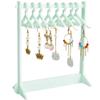CRASPIRE Earring Display Holder Acrylic Jewelry 32 Holes Mini Hanging Hanger Rack Ear Studs Clip on Organizer Storage Stand Showcase for Selling Merchant Women Retail Marketing Light Green view 1