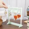 CRASPIRE Earring Display Holder Acrylic Jewelry 32 Holes Mini Hanging Hanger Rack Ear Studs Clip on Organizer Storage Stand Showcase for Selling Merchant Women Retail Marketing Light Green view 3