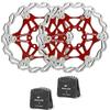 BUCKLOS 180mm Red Floating Disc Brake Rotor Stainless Steel MTB Brakes Rotors and BL-04S 2 Pair Disc Brake Pads for Ceramic Shimano H03A H03C D02S D03S M640 M820 M6120 M7120 view 1